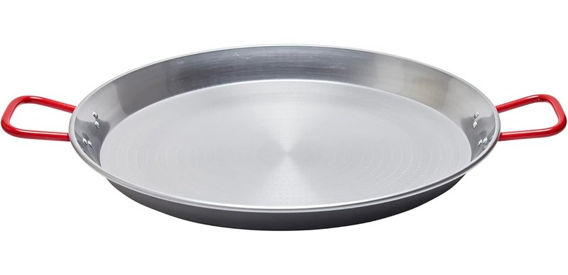 Packshot Garcima LA IDEAL paellera valenciana 55 cm acero pulido sobre fondo blanco