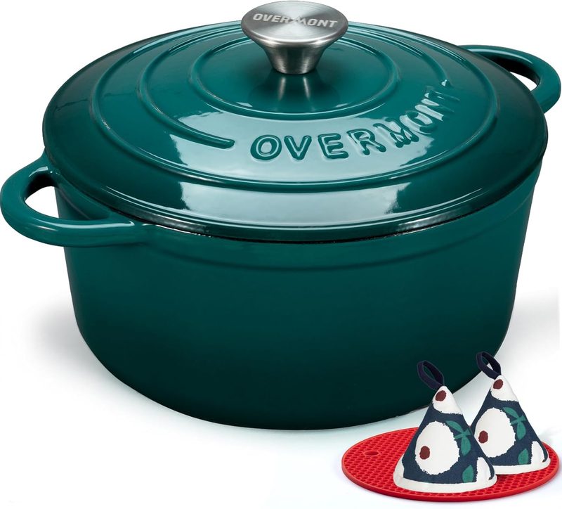 Cazuela Overmont de hierro fundido esmaltado verde